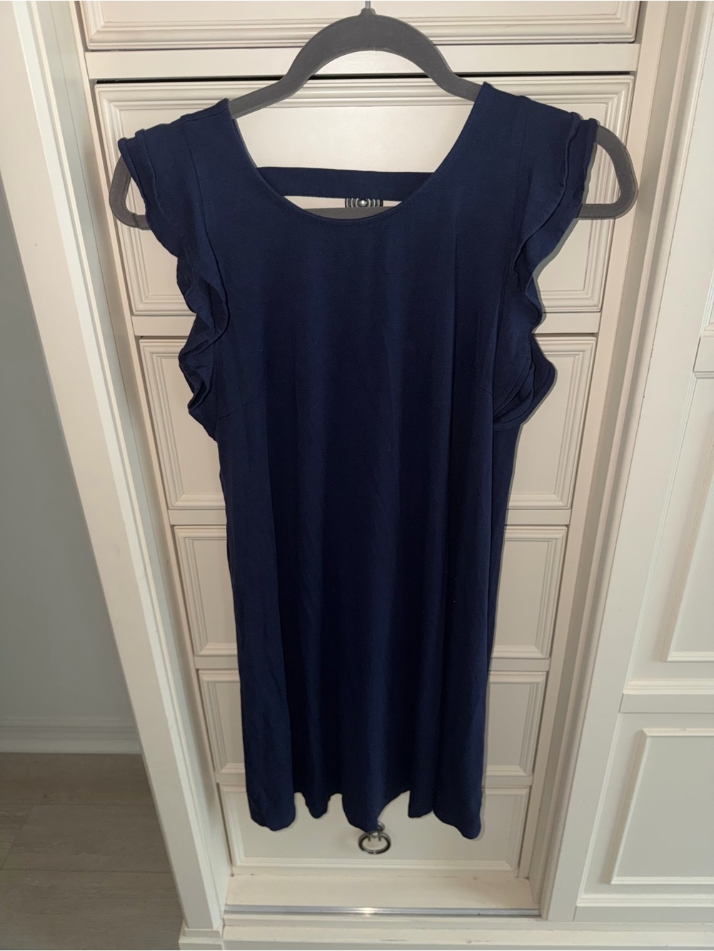 Lilly Pulitzer Navy Blue Ruffle Sleeve Shift Dress
